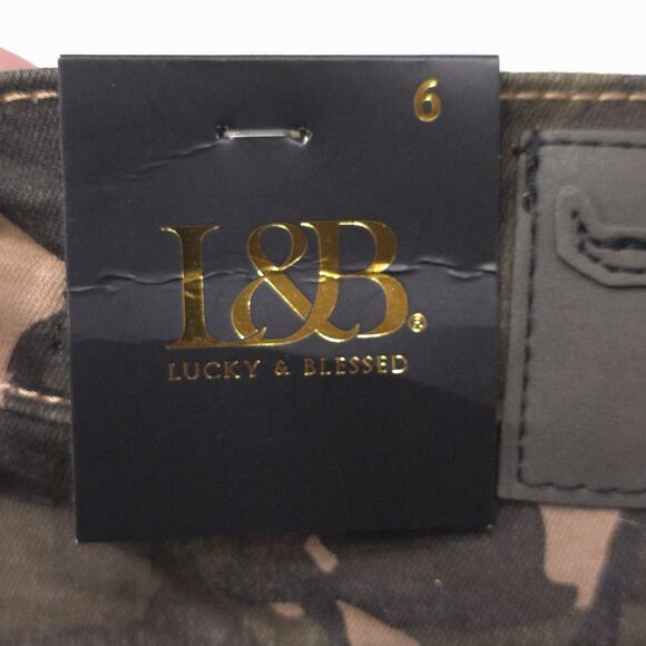 Y2K Camo Denim Jean Skirt Sz6 28W Pockets Grunge Punk Western Rock Baddie Street - Picture 13 of 16